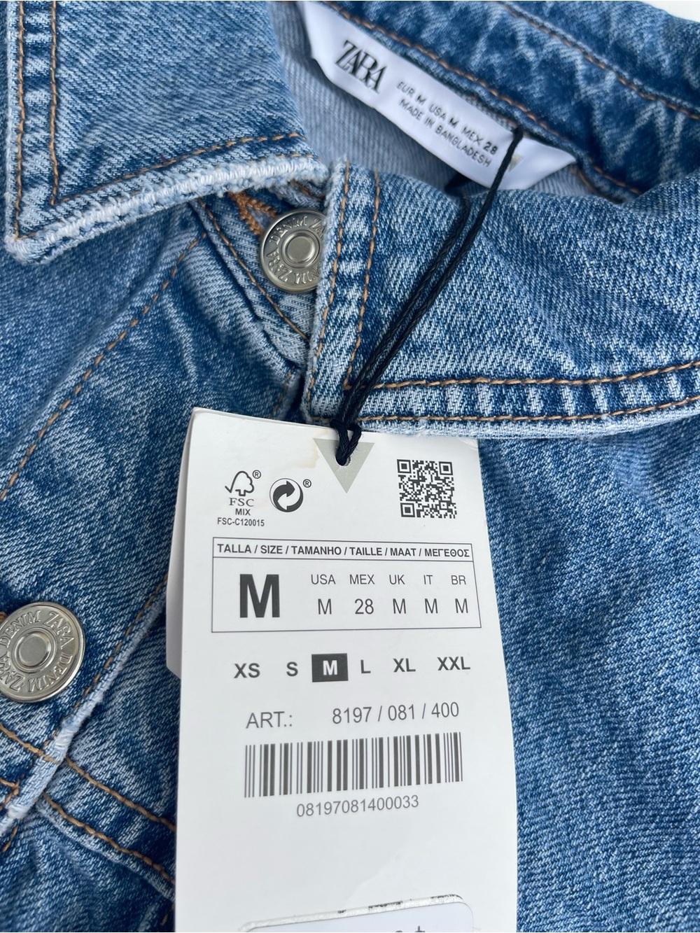 ZARA MINI DENIM SHIRT DRESS BLOGGER 8197/081 BLUE SZ M NEW Jumpsuit - Picture 5 of 7